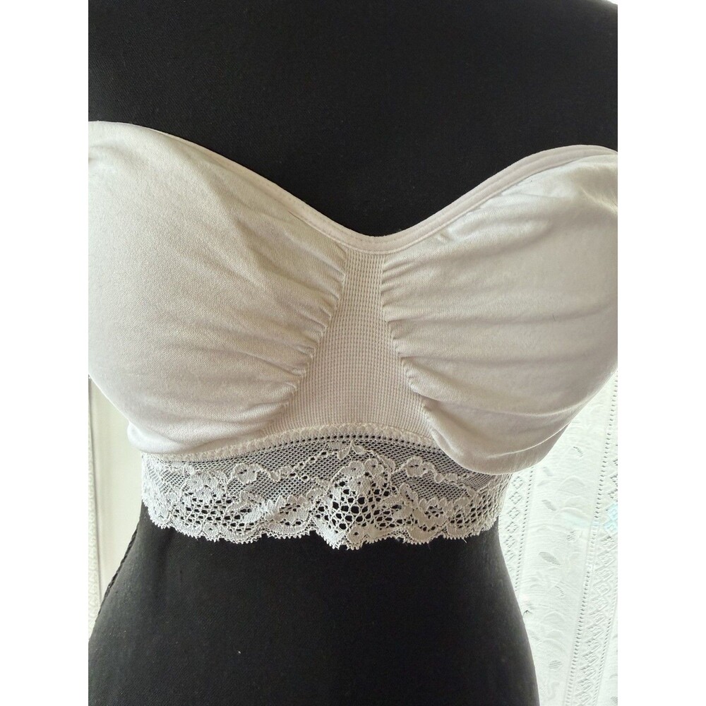 Tarea By Rue21 Women's White Lace Tube Bandeau Crop Top Sz XL Bralette Y2K Bra